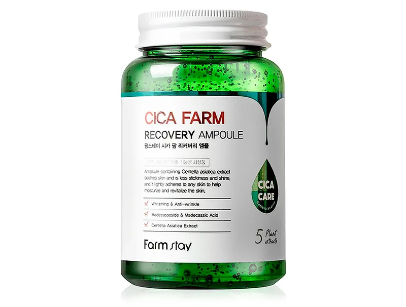 Відновлююча сироватка для обличчя з центелою FarmStay Cica Farm Recovery Ampoule, 250мл
