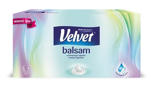 Серветки Velvet Бальзам та крем, тришарові, 70 шт. (3200018)