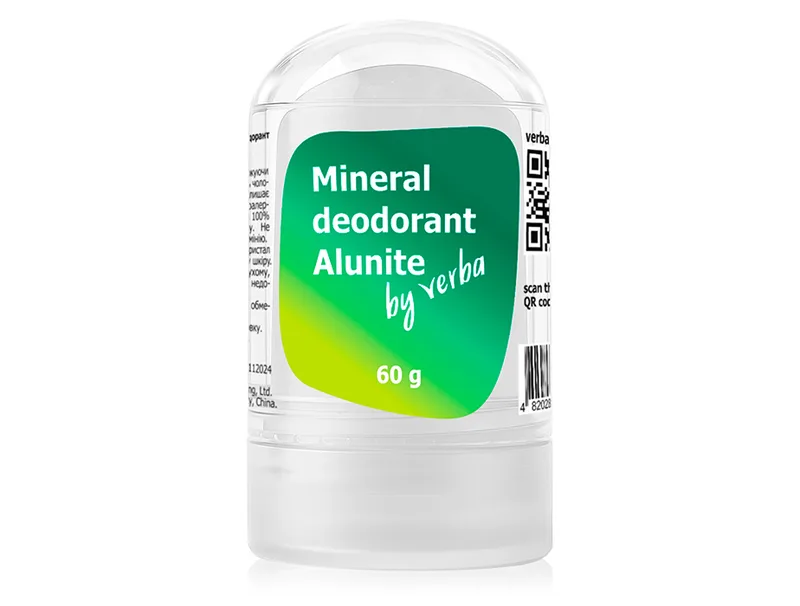 100% натуральний мінеральний дезодорант Алуніт Verba Mineral Deodorant Alunite, 60г