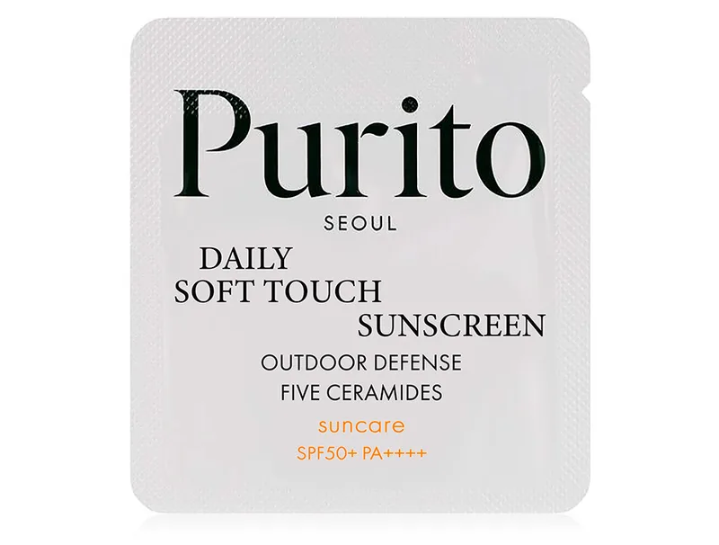 Легкий сонцезахисний крем з керамідами Purito Seoul Daily Soft Touch Sunscreen SPF 50+ PA++++, 1мл