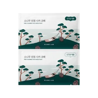 ROUND LAB Pine Calming Cica Nose Pack – смужки для носа з екстрактом голок сосни (5 пар)