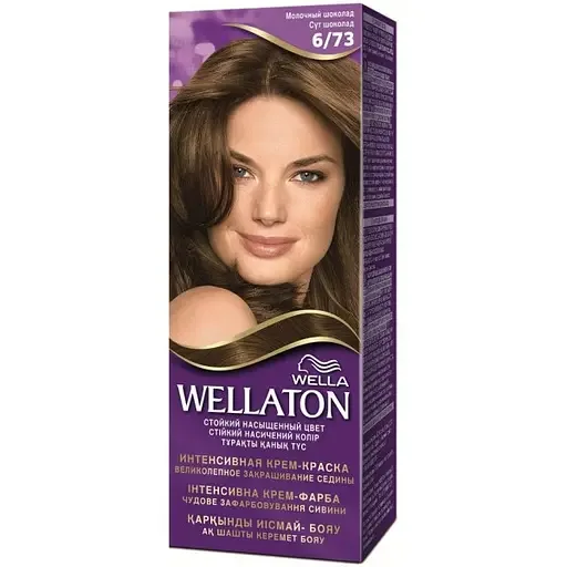Стійка крем-фарба для волосся Wellaton відтінок 6/73 молочний шоколад 110 мл