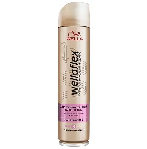 Лак для волосся сильної фіксації Wella Wellaflex, для чутливої шкіри голови, 250 мл