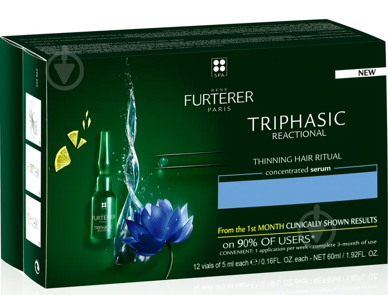 Комплекс проти реактивного випадіння волосся Rene Furterer Triphasic Reactional Anti-Hair Loss Ritual (12*5ml)