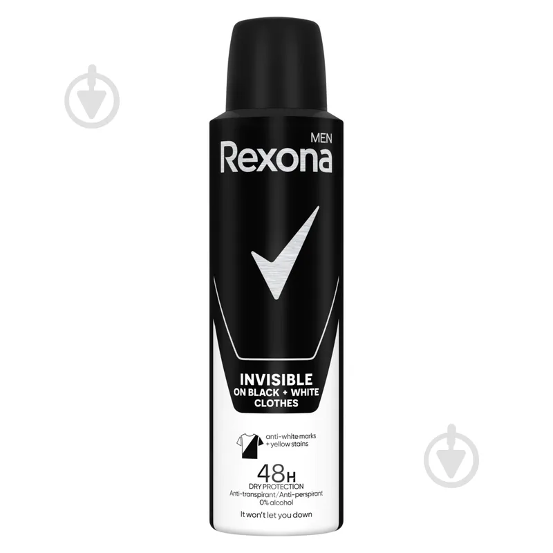 Антиперспірант для чоловіків Rexona Невидимий на чорному та білому 150 мл