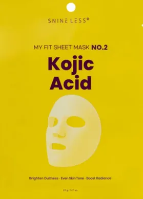 NINE LESS My Fit Sheet Mask No.2 Kojic Acid – освітлювальна тканинна маска з койєвою кислотою 1 шт.