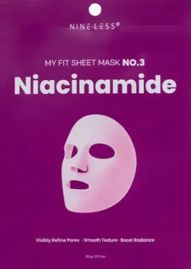 NINE LESS My Fit Sheet Mask No.3 Niacinamide – тканинна маска з ніацинамідом 1 шт.