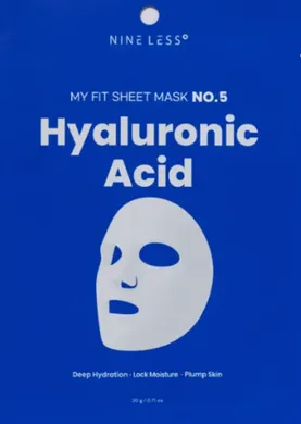 NINE LESS My Fit Sheet Mask No.5 Hyaluronic Acid – тканинна маска з гіалуроновою кислотою 1 шт.