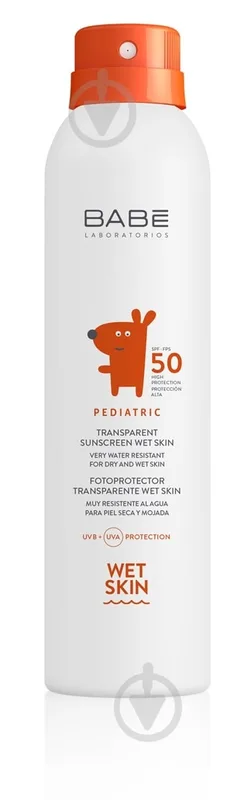 Спрей Babe (Бабе) Pediatric дитячий сонцезахисний прозорий водостійкий з матуючим ефектом SPF50+ 200 мл