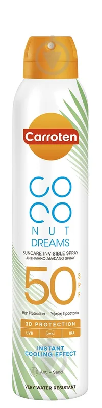 Спрей сонцезахисний Carroten Coconut Dreams Suncare Dry Mist Spf50 200 мл