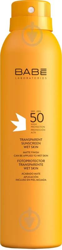 Спрей сонцезахисний BABE Laboratorios Прозорий вологостійкий SPF 50 200 мл