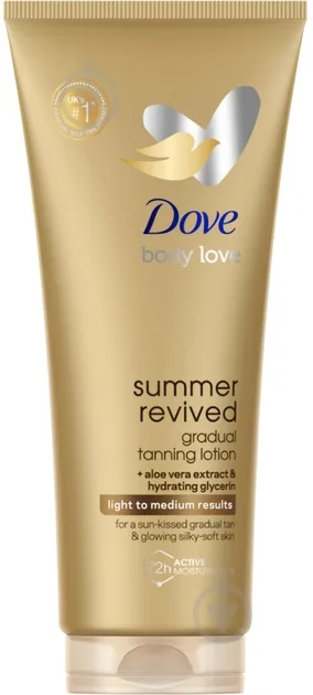 Лосьйон-автозасмага Dove Summer Revived від світлого до середнього 200 мл