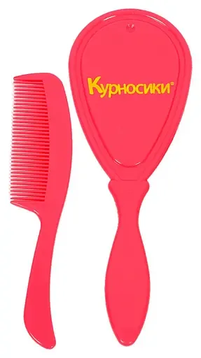 Щітка та гребінець для волосся Курносики, червоний (7070 черв)