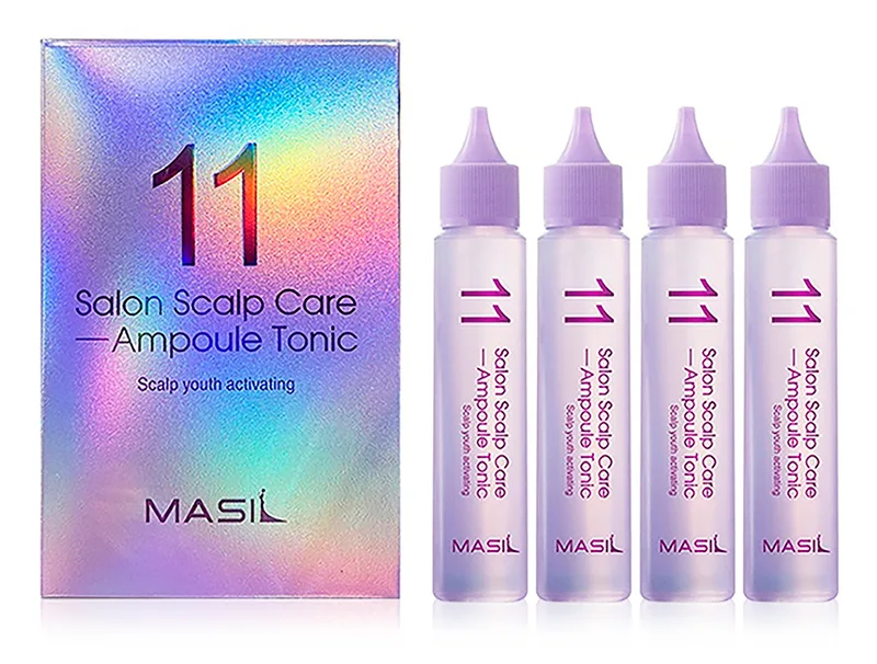 Освіжаючий ампульний тонік для шкіри голови Masil 11 Salon Scalp Care Ampoule Tonic, 4шт по 30мл