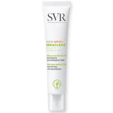 Себіаклер крем сонцезахисний з SPF50+SVR Sebiaclear Cream SPF 50+ Mattifying Anti-Blemishes