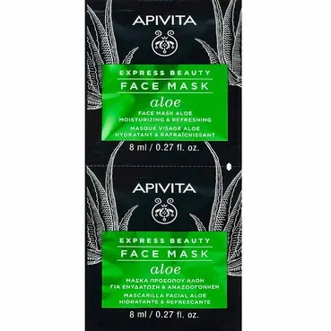 Маска для обличчя ЗВОЛОЖЕННЯ ТА СВІЖІСТЬ з алое Apivita Express Beauty Moisturizing Mask With Aloe