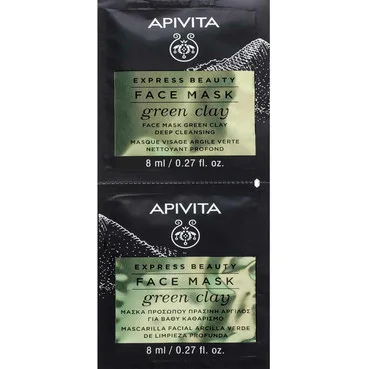 Маска для обличчя ГЛИБОКЕ ОЧИЩЕННЯ з зеленою глиною Apivita Express Beauty Deep Cleansing Face Mask With Green Clay