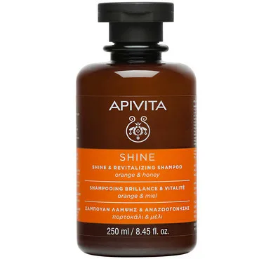 Шампунь БЛИСК ТА ОЗДОРОВЛЕННЯ з апельсином і медом Apivita Shine And Revitalizing Shampoo With Orange And Honey
