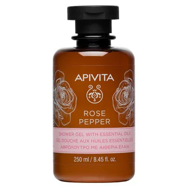 Гель для душу РОЗА І ПЕРЕЦЬ з ефірними оліямиApivita Rose Pepper Shower Gel With Essential Oils And Rose