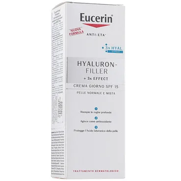 Денний легкий крем проти зморшок з SPF 15Eucerin Hyaluron-Filler + 3x Effect Day Cream SPF 15