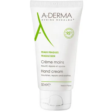 Крем для рук та нігтів зволожуючий з молочком вівсаA-Derma Hydrating Hand & Nail Cream
