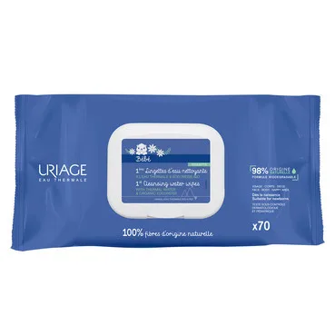Bebe 1-ші серветки з очищуючою водою Uriage BEBE 1st Cleansing Water Wipes