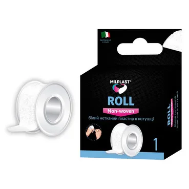 Білий нетканний пластир в котушці Milplast Roll Non-Wowen