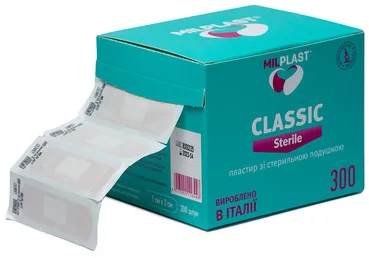 Набір стерильних пластирів (7*2 см)Milplast Classic Sterile 300
