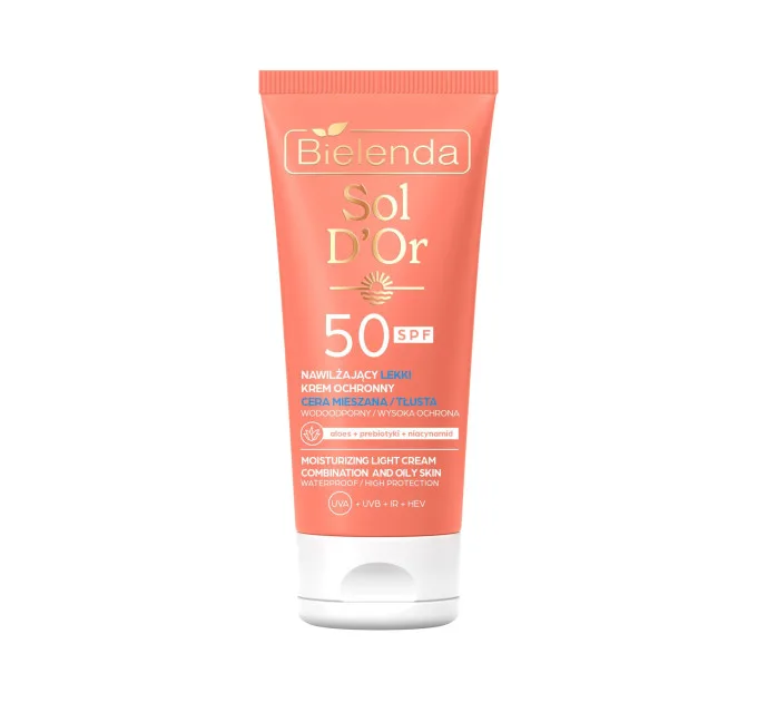 Легкий сонцезахисний крем для обличчя SPF 50 для комбінованої та жирної шкіри — Sol D’OR