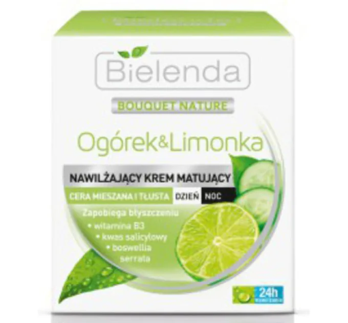 Крем для обличчя Bielenda Bouquet Nature Огірок та лайм, 50 мл