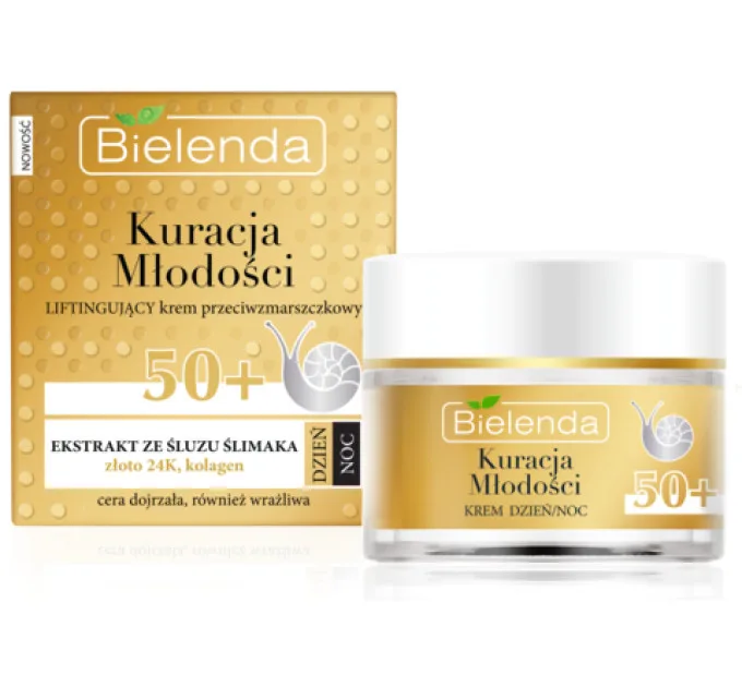 Крем для обличчя Bielenda Youth Therapy проти зморшок із муцином равлика день/ніч 50+, 50 мл