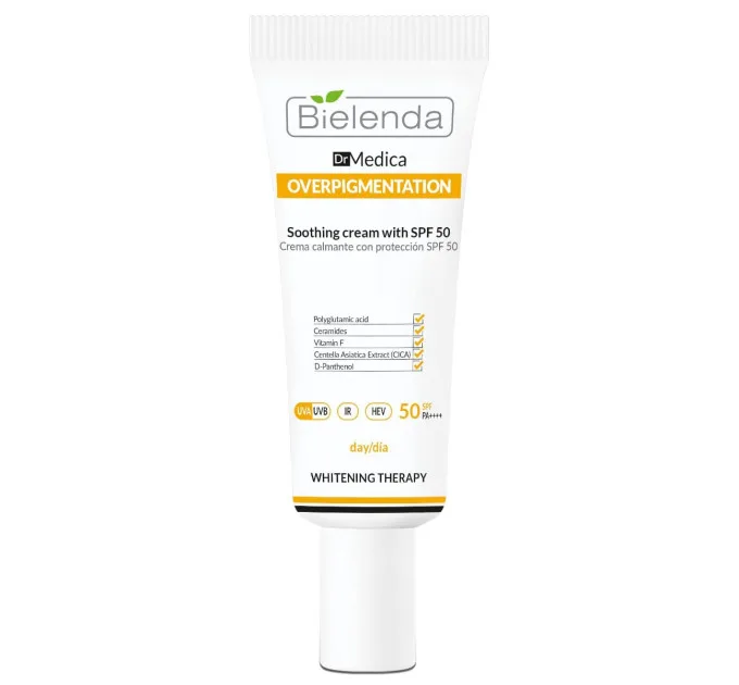 Заспокійливий денний крем SPF 50 - DR MEDICA OVERPIGMENTATION
