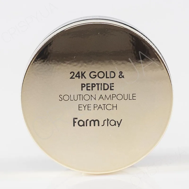 Гідрогелеві патчі під очі з пептидами та колоїдним золотом FARMSTAY 24K GOLD & PEPTIDE SOLUTION AMPOULE EYE PATCH - Антивікова косметика Фармстей