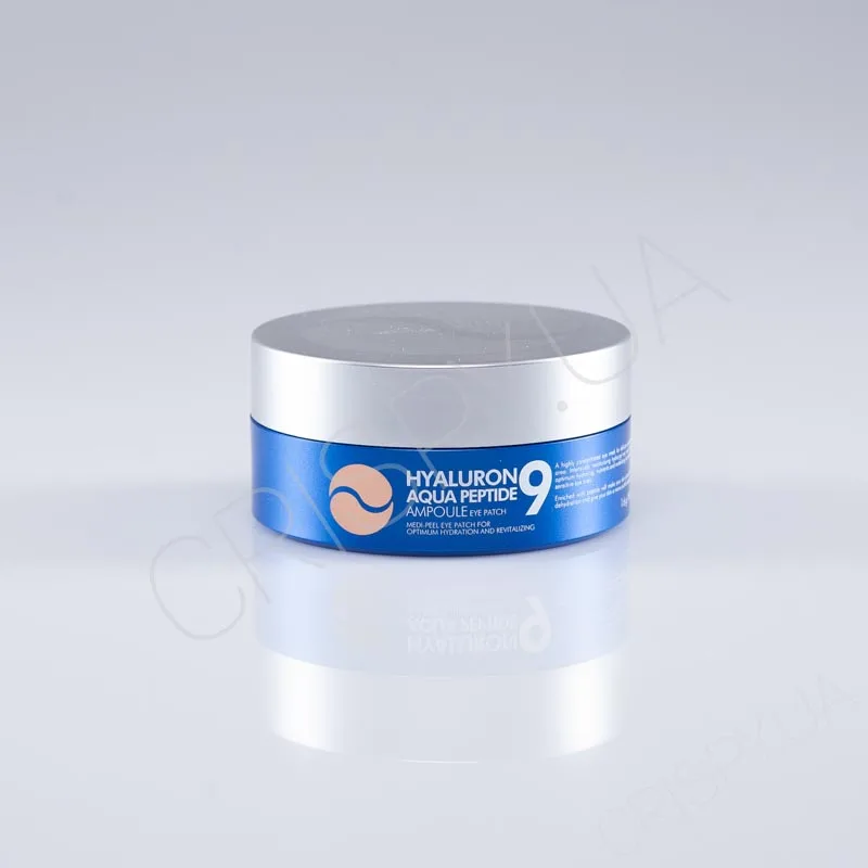 Глибокозволожуючі гідрогелеві патчі з водоростями (сині) - Medi Peel Hyaluron Aqua Peptide 9 Ampoule Eye Patch, 60 шт