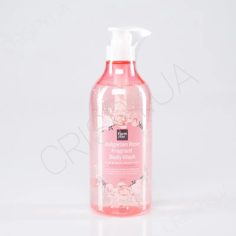 Гель для душу з трояндою олією Фармстай купити - FARMSTAY BULGARIAN ROSE FRAGRANT BODY WASH корейська косметика оптом, в роздріб