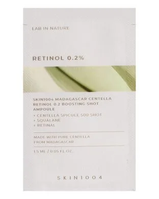 Skin1004 Madagascar Centella Retinol 0.2 Boosting Shot Ampoule – сироватка-бустер з ретинолом ПРОБНИК 1,5 мл.