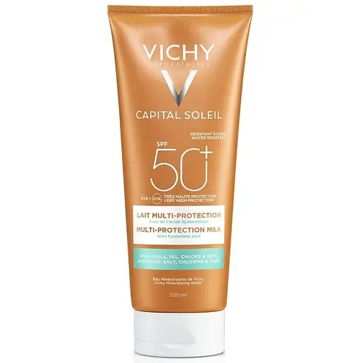 Молочко Vichy (Віши) Capital Soleil Сонцезахисне водостійке з гіалуроновою кислотою Мульти-захист SPF50 200 мл