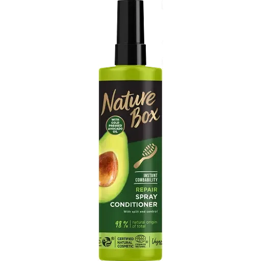 Експрес-кондиціонер Nature Box для відновлення волосся та проти посічених кінчиків з олією авокадо холодного віджиму 200 мл