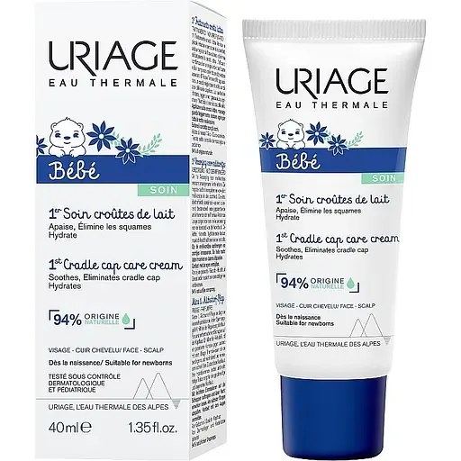 Дитячий регулювальний крем Uriage Bebe Cradle Cap Skincare від молочних скоринок 40 мл