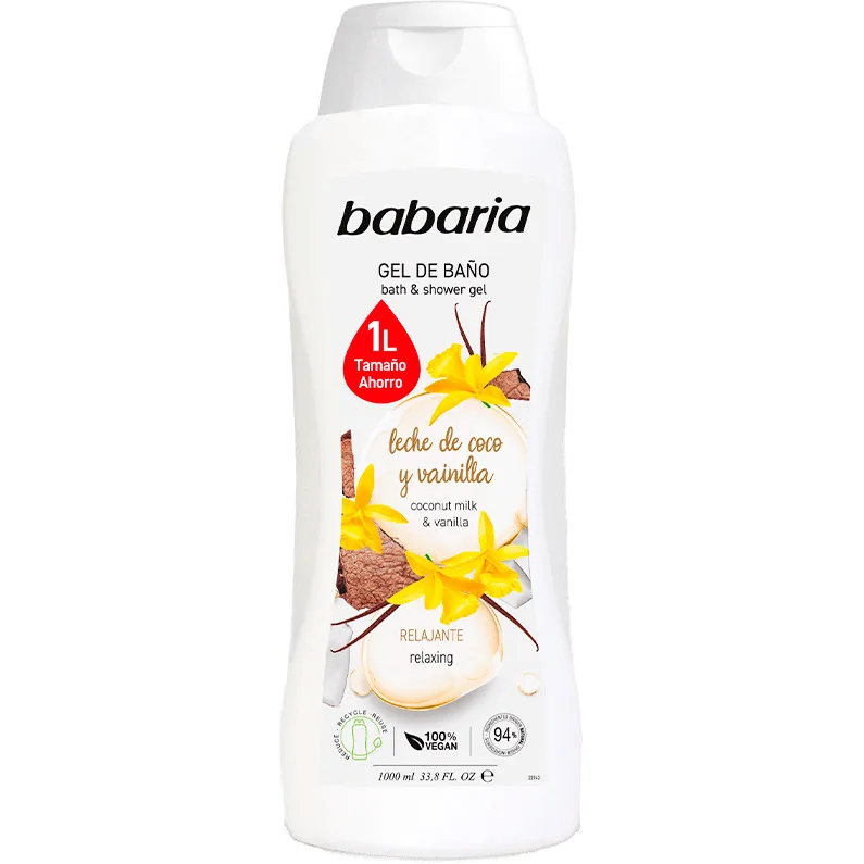 Гель для ванни і душу Babaria (Бабарія) кокосова олія та ваніль 1000 мл