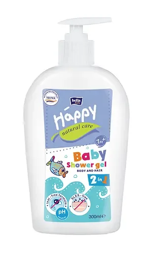 Гель для купання 2 в 1 Bella Baby Happy Natural Care для тіла та волосся, 300 мл (BB-061-Z300-005)