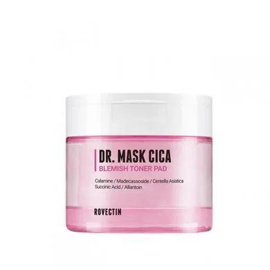Rovectin Dr. Mask Cica Blemish Toner Pad – заспокійливі тонер пади з центеллою 60 шт.