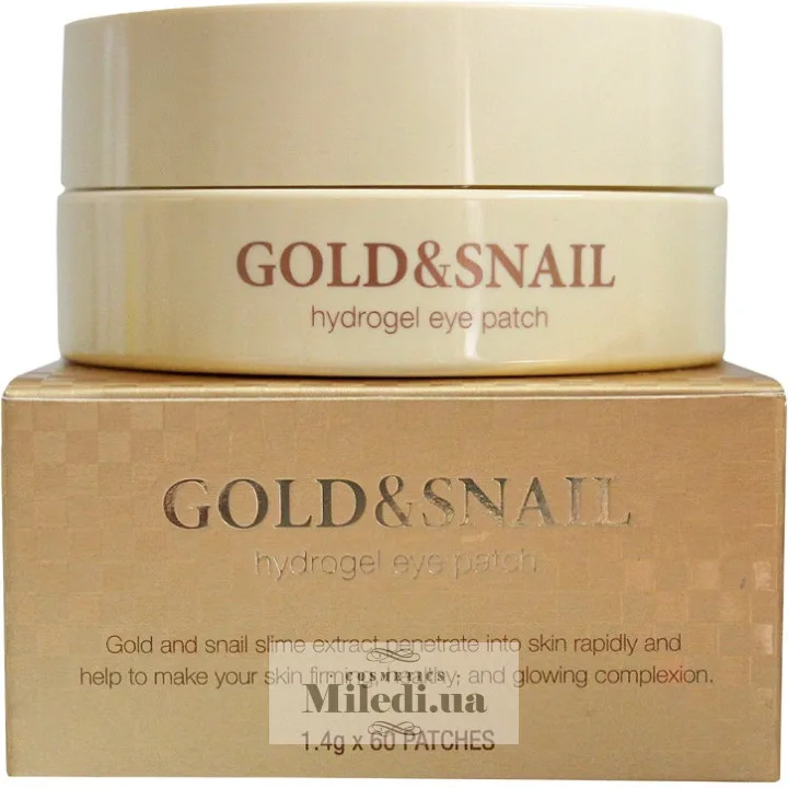 Гідрогелеві патчі для очей з золотом і равликом Petitfee & Gold & Snail Hydrogel Eye Patch 60 шт
