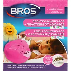 BROS Эл.фумигатор+пластины д/детей 10шт