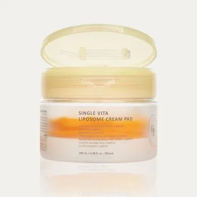 HEVEBLUE Single Vita Liposome Cream Pad – тонер-пади для освітлення шкіри з кремовою есенцією 80 шт.