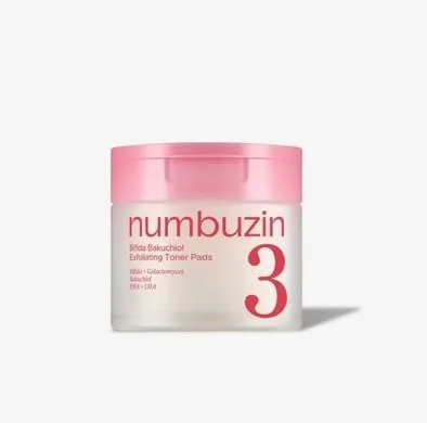 Numbuzin No.3 Bifida Bakuchiol Exfoliating Toner Pads – тонер-пади з бакучіолом 70 шт.