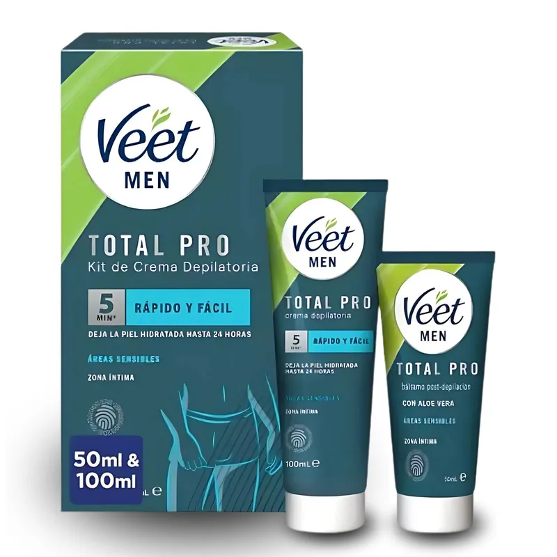 Крем для депіляції чоловічий Veet men intima kit de depilacion для інтимної зони 100 мл та бальзам після депіляції 50 мл