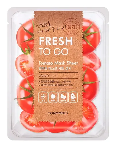 Освіжаюча тканинна маска для обличчя Tony Moly Fresh To Go з екстрактом томата, 22 г