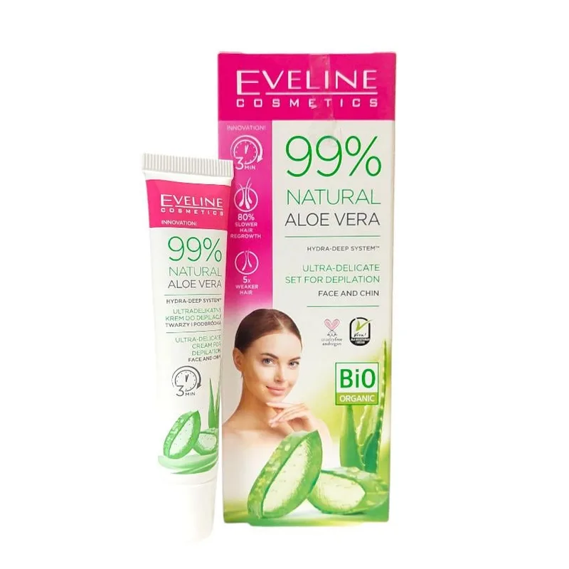 Крем для депіляції обличчя і підборіддя Eveline Aloe Vera 20 мл
