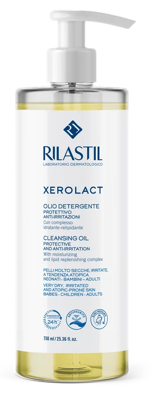Олія Rilastil (Ріластіл) Xerolact очищуюча для шкіри обличчя і тіла схильної до атопії і подразненням 750 мл